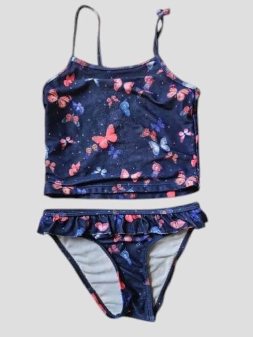 PRIMARK Navy Blue Butterfly Print Tankini Bathing Suit Girls Size 5-6